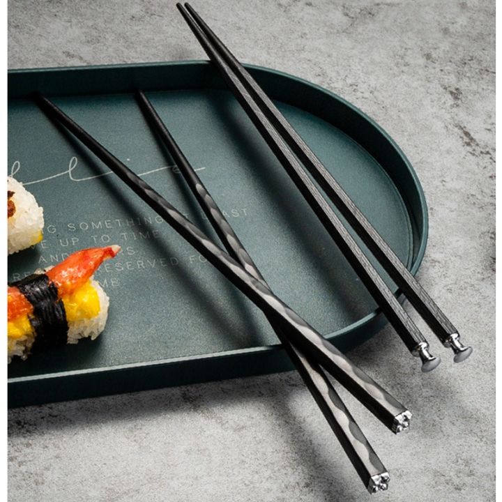 ready-stock-5-pairslot-korean-japanese-stainless-alloy-steel-chopsticks-chinese-metal-sticks-circular-chopsticks-handmade-set-penyepit