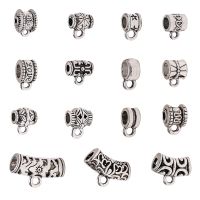 30Pcs/Lot Antique Silver Clasps Connector Charms Bail Beads Spacer Tube Metal Pendant Bracelet Diy Jewelry Making Accessories