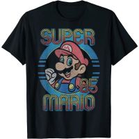 HOT ITEM!!Family Tee Couple Tee Nintendo Super Mario Retro Circle Vintage Graphic T-Shirt T-Shirt For Adult