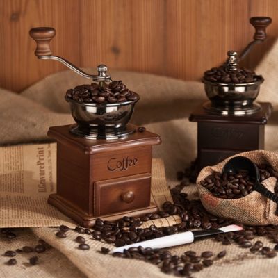 （HOT NEW） RetroHand Cranked Solid Wood GrinderCore CoffeeGrinder Grinder Coffee MachineHome