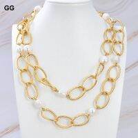 เครื่องประดับ GuaiGuai 39 11-13มม. โซ่สีทองบาร็อค Keshi