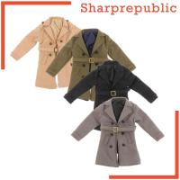 [Sharprepublic] ฟิกเกอร์ Trench Coat Long Overcoat พร้อมเข็มขัด สไตล์คลาสสิก สเกล 1:12 6 นิ้ว อุปกรณ์เสริมแฟชั่น สําหรับผู้ชาย