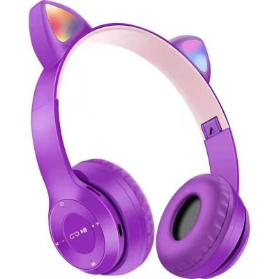 Wireless Headphones Cat Ear with Mic Bluetooth 5.0 RGB Stereo Bass Helmets Gamer Girl Gifts PC Phone Gaming Headset