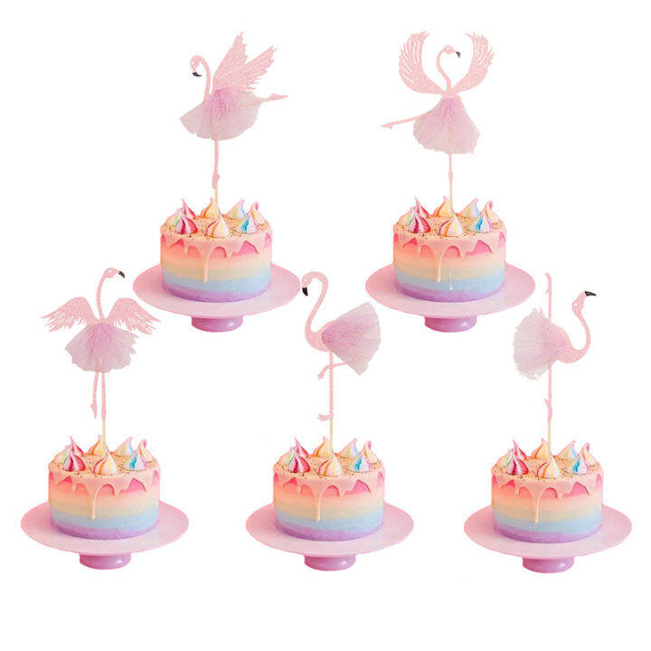 jollyboom-ฮาวาย-flamingo-เค้กใส่ป้าย-cupcake-ตกแต่งเค้กตกแต่งบัลเล่ต์เต้นรำ-flamingo-glitter-สีชมพู-fine-feather-flamingo-เด็กวันเกิดเค้ก-topper