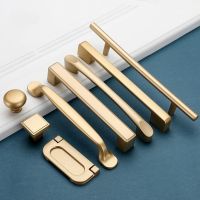 ☄✠▲ European Style Matte Gold Cabinet Handles Solid Aluminum Alloy Kitchen Cupboard Pulls Drawer Knobs Furniture Handle Hardware