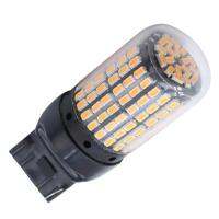 2Pcs Super Bright Canbus T20 7440 W21W Wy21W 144-Smd ย้อนกลับเลี้ยวสัญญาณไฟข้อผิดพลาดฟรีไฮเปอร์แฟลช T20 7440 Led BulbsBlack Shell (สีเหลือง)