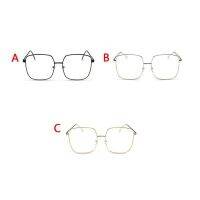 Metal Square Full Frame PC Clear Oversized Classic Retro Glasses