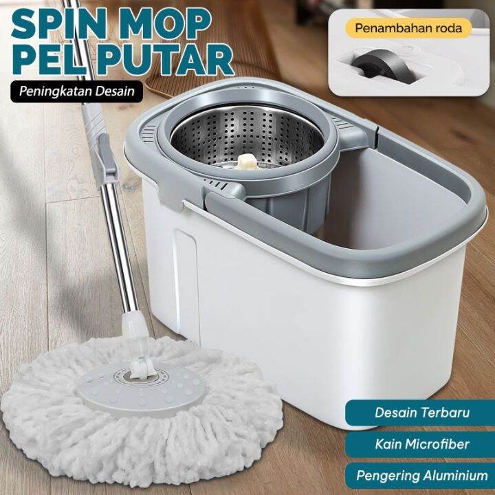 Alat Pel Lantai Spin Mop Kain Pel FT01 Praktis Alat Pembersih Super Mop ...