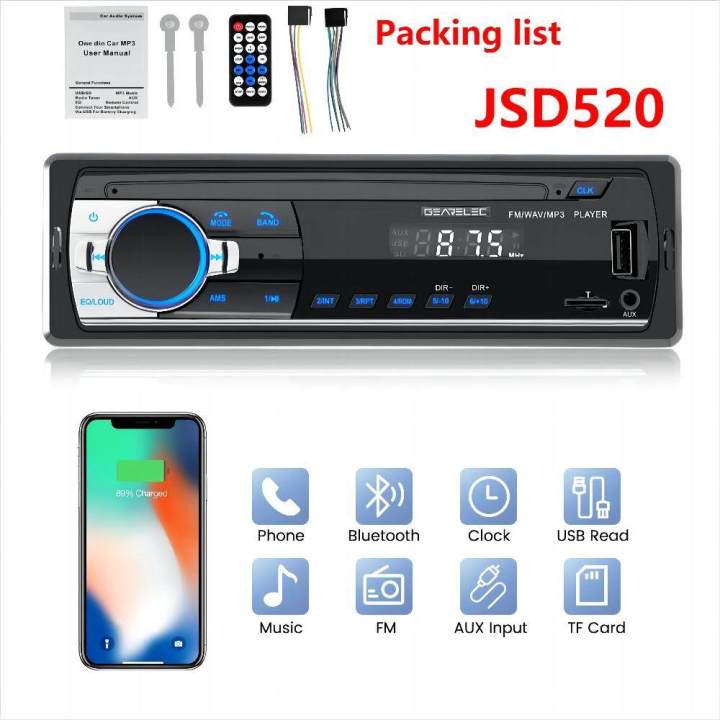 จัดส่ง24ชม-jsd-520-เครื่องรับวิทยุสเตอริโอในรถยนต์-bluetooth-aux-input-in-dash-head-unit-พร้อมรีโมทคอนโทรลรองรับ-tf-card-usb-flash-drive-cod