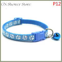 GNStore[COD] YUE สีสัน Pet Supplies Collar สร้อยคอแมว Paw พิมพ์กระดิ่งปรับระดับได้ตำแหน่ง