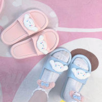 Kawaii Hello อะนิเมะ Sanrio รองเท้าแตะการ์ตูนน่ารัก Girly Heart Cinnamoroll ในร่มลื่นรองเท้าแตะเงียบรองเท้าของเล่น