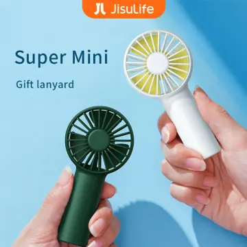 JISULIFE Handheld Fan, Portrable Mini Fan with 3 Speed, USB Rechargeable  Personal Fan Battery Operated for Outdoor, Office, Travel -White