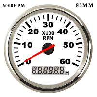 6K/8K RPM Boat Tachometer For Diesel Gasoline Car Boat Rpm Meter Gauge With Hourmeter Red Backlight 9~32V