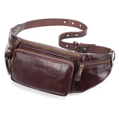 Genuine Leather Casual Mens Waist Fanny Packs Designer Hip Belt Bag For Mobile Phone Travel Women Chest Shoulder Bag Cross Body