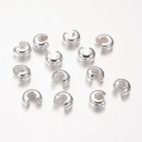 100 pc Brass Crimp Beads Covers Nickel Free Silver Color Plated Size: About 5mm In Diameter Hole: 1.5~1.8mm