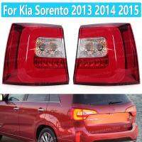 สำหรับ Kia Sorento 2013 2014 2015ไฟท้ายด้านนอกของรถไฟเลี้ยวไฟเบรกรถ Lampu LED Belakang อุปกรณ์เสริมรถยนต์ของเล่นประกอบเองเปลือกสีแดง