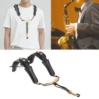 ：《》{“】= Saxophone Shoulder Neck Strap Adjustable Sax Black Double Shoulder Strap Harness Sax Musical Instruments Accessries