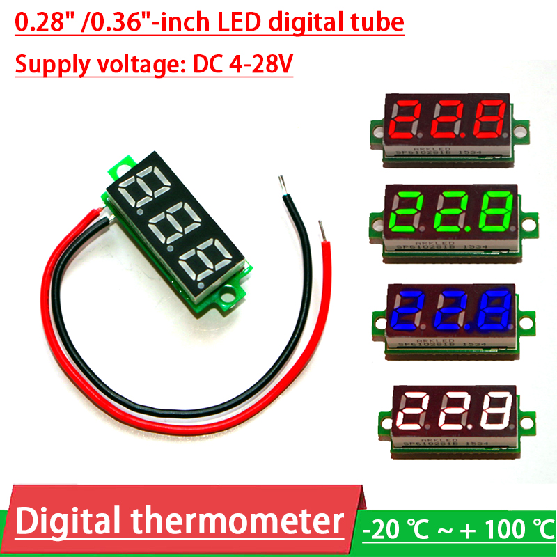 0.36 inch digital thermometer waterproof with NTC probe temperature sensor tester. 