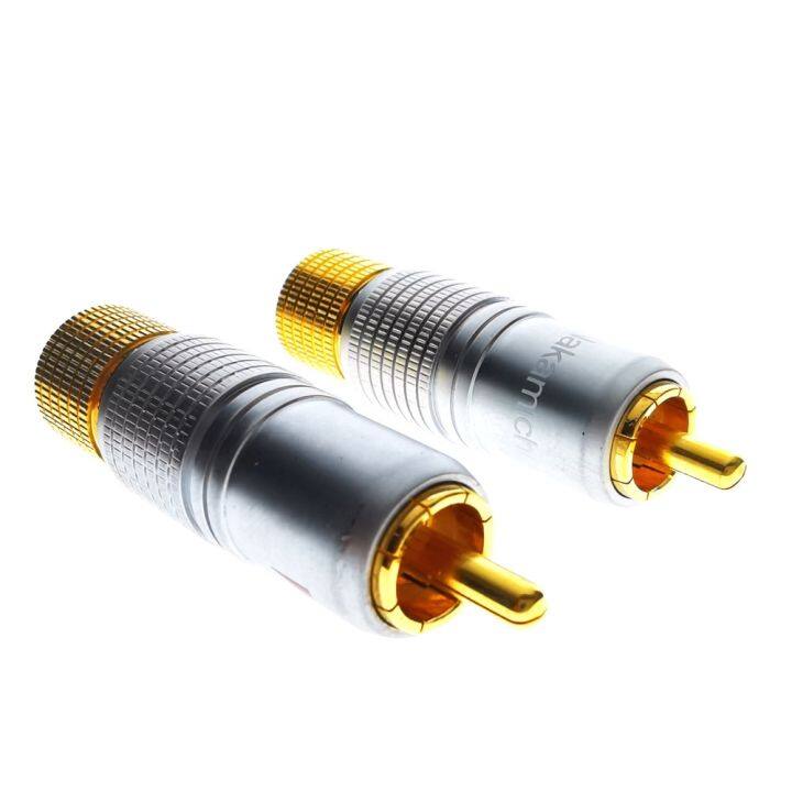 2pcs-rca-copper-plated-24k-gold-nakamichi-rca-plug-audio-cable-speaker-connector