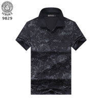 ♥(ภาพจริง)♥2023ใหม่ Versace∮ Men S Fit อย่างเป็นทางการปกเสื้อโปโลแขนสั้นฤดูร้อนที่มีคุณภาพสูงแฟชั่นโลโก้แบบพิมพ์ผ้าฝ้าย100% เสื้อโปโลลำลองเสื้