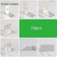 ⊙▧ 10Pcs Stainless Steel Corner Code 90 Degree Right Angle Holder Furniture Fixer Shelf Support Kitchen Cabinet Hardware Supplies