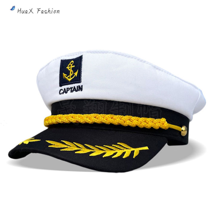 huax-หมวกทหารเรือยอชท์หมวกนาวิกโยธินหมวกกัปตันกะลาสีเรือปรับได้