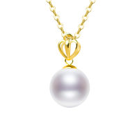 NYMPH New 18K Solid Gold Pearl Fine Jewelry Natural 8-10mm freshwter Pearl Pendant Necklace Au750 women party gift