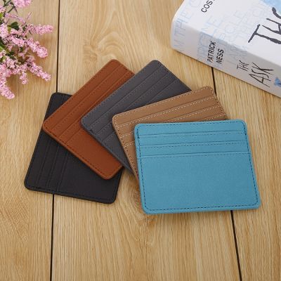 【CC】►  1Pc Pu Leather ID Card Holder Color Bank Credit Slot Wallet Men Business Cover