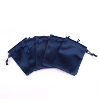 ☄❣✈ 10 PCS navy blue soft and smooth velvet jewelry storage bag high-end bracelet packaging