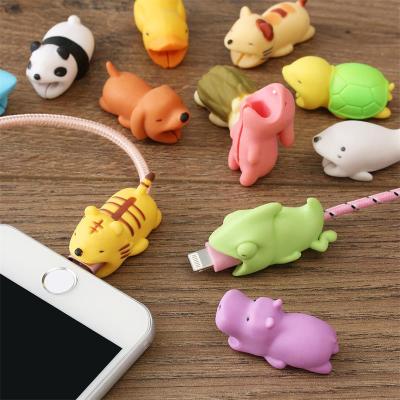 ：“{》 Cute Earphone Cable Bite Animals Protector For  Charging Cord USB Cable Winder Organizer Buddies Cartoon Phone Accessory