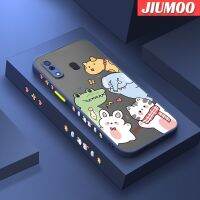 JIUMOO เคส M20ลาย A20 A30กาแลคซีการ์ตูนสัตว์น่ารักสวนสัตว์เคสแข็งกันแรงกระแทกฝ้าขอบซิลิโคนลายคลุมทั้งหมดป้องกันเลนส์กล้องเคสนิ่ม