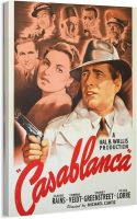 ผ้าใบศิลปะพิมพ์บนผนังโปสเตอร์ภาพยนตร์วินเทจสำหรับ Casablanca 1942-32x48นิ้ว