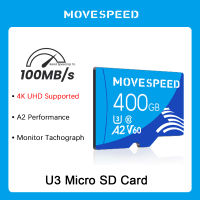 MOVE SPEED U3ไมโครการ์ด SD 512GB 100MB/S แฟลชความเร็วสูงการ์ดความจำ400GB 256GB 128GB 64GB 32GB บัตร TF Class10สำหรับกล้องโดรน DV