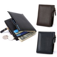 Men Wallet PU Leather Short Bifold Purses Multifunction Fashion Coin Bag Zipper Small Money Purses Clutch Money Clip Men Wallet