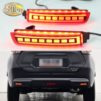 2PCS For Nissan Kicks 2017 - 2020 2-in-1 Functions Car LED Rear Fog Lamp Bumper Light Auto Brake Light Reflector