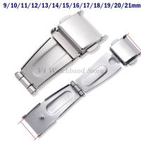 ◘ อุปกรณ์เสริมนาฬิกา Watchband Double Click Buckle Push Button Fold Deployment Clasp 9/10/11/12/13/14/15/16/17/18/19/20/21mm