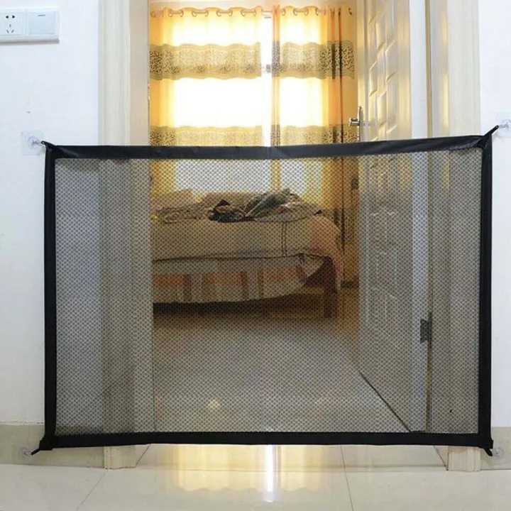 【OG】Portable Pet Dog Fence Mesh Gate Magic Pet Gate Mesh Safe Guard For