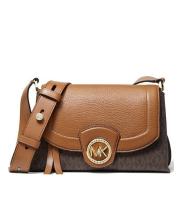 MICHAEL MICHAEL KORS BOWERY MEDIUM LEATHER CROSSBODY (BROWN/ACORN)