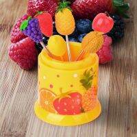 Anti-break 1 Set Wonderful Stainless Steel Cartoon Fruit Toothpick Food Grade Kitchen Gadget