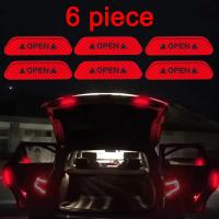 【HOT】 6Piece Reflective Door Sticker Opening Warning Accessories Reflector Tape Exterior Interior