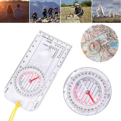 ：《》{“】= 1PC Drawing Scale Compass Navigation Map Reading Ruler Outdoor Camping Hiking Pointing Guide Portable Handheld Compass Wholesale