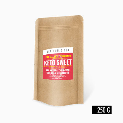 KETO SWEET : MONKFRUIT SWEETENER WITH ERYTHRITOL 250G / น้ำตาลหล่อฮั้งก๋วยสกัดกับน้ำตาลอิริทริทอล