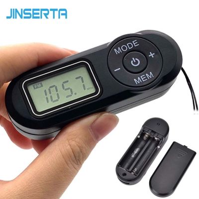 JINSERTA Pocket FM วิทยุ FM: ตัวรับสัญญาณกีฬาพกพา64-108MHz พร้อมสายคล้องคอหูฟัง3.5มม.