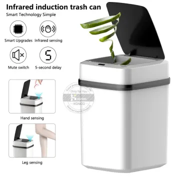 10L imitation Wood Smart Sensor Trash Can Touch Free Automatic