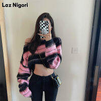 Laz Nigori เสื้อสเวตเตอร์ลำลองสำหรับฤดูใบไม้ร่วงและฤดูหนาว,เสื้อสเวตเตอร์ทรงหลวมมีกระดุมหน้าสีตัดกัน