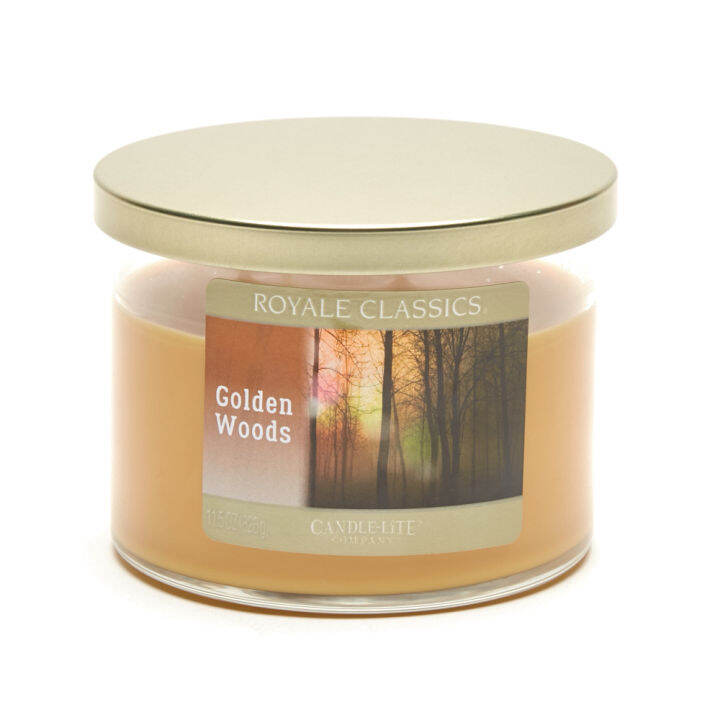 CandleLite Company 3Wick Candle Royale Classics GOLDEN WOODS 11.5 OZ