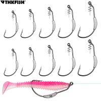 【YF】 10pcs/lot Weighted Swimbait Hooks Weedless Jig Head Fishing with Twistlock Soft Plastic Worm Hook for Freshwater Saltwater