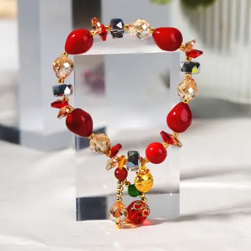 Red Coral Bracelet In Pure Silver-5 To 6 Carat-OGR011