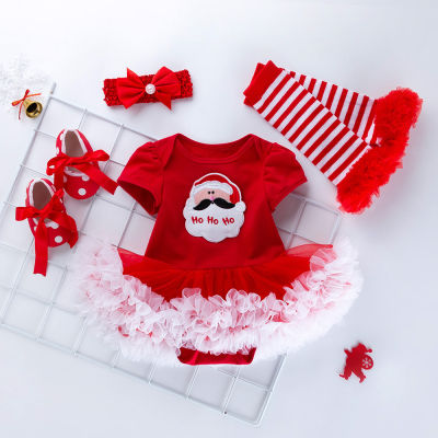 Christmas Baby Girl Clothing for Kids Romper CottonShort Sleeve Toddler Santa Claus Jumpsuit Tutu Dress Costumes 2020 Popular