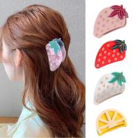 ENSURA หอมหวาน ประณีต แตงโม กรดอะซิติก ดีไซน์แฟชั่น รายวัน กรงเล็บผมผลไม้ Barrettes สตรอเบอร์รี่ กิ๊บติดผมสไตล์เกาหลี เครื่องประดับผมผู้หญิง